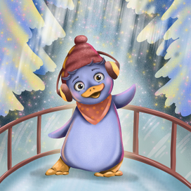 Пингвин на катке