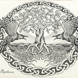 Эскиз для тату в славянской тематике