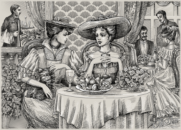 Дамы в кафе