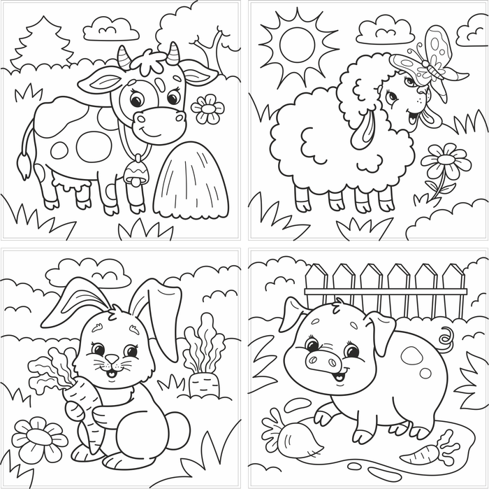 Раскраски. Животные фермы