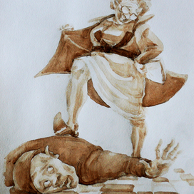 Иллюстрация к стихотворению "Бабушка и хулиган" 
