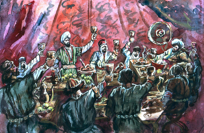 Посольство Ибн - Фадлана на пиру у Алпа -Илитвера