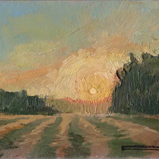 этюд "закат в Лен. области" 2020 г.