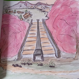 Иллюстрация "прогулка в Японии"