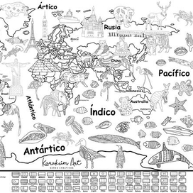 Политическая карта мира - раскраска 