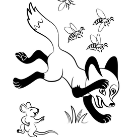 Лисёнок Фук и осы