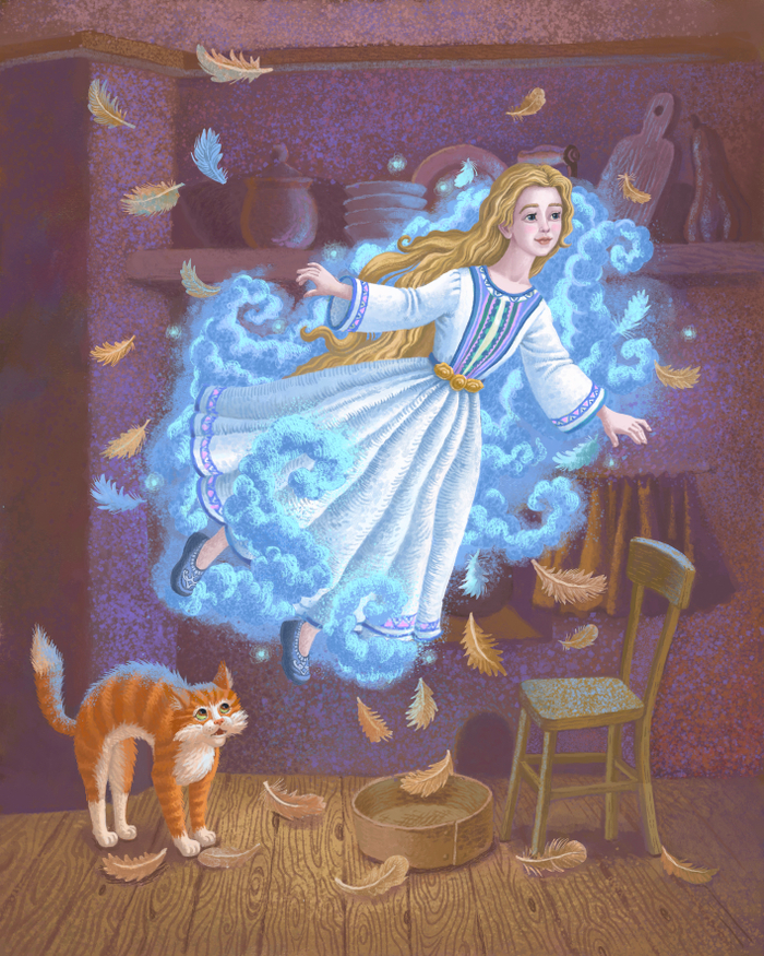 Иллюстрация к Болгарской народной сказке « Старик, старуха и Луна»