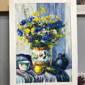 Натюрморт с цветами  50х70