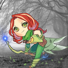 Арт ручной работы по игре Dota 2 с персонажем Windranger