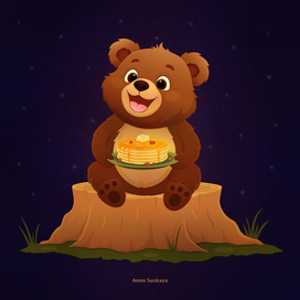 Bear illustration for Shrovetide