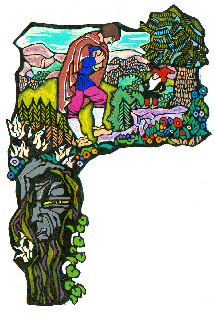 иллюстрации для статьи о Стеклянном человечке (швейцарская сказка) ("Всемирный следопыт")