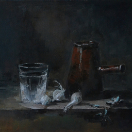 Аналитическая копия картины Verre à eau et carafe. 1760. Jean Baptiste Simeon Chardin.