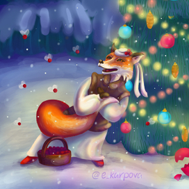 Персонаж фея красных ягод. Волшебный лес.