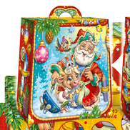 Упаковка для сладких новогодних подарков - сумочка