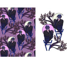 Паттерн векторный "Сирин"