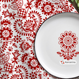 Принт по мотивам русской вышивки