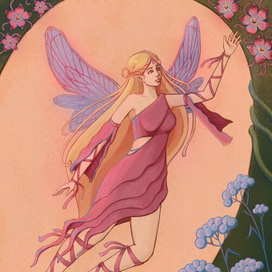 Феечка собирает распустившиеся цветы