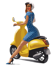 Девушка на скутере