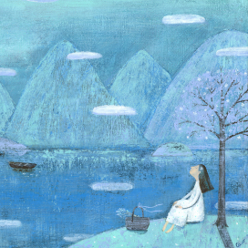 Утро на голубом озере