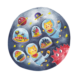 Обложка для сказки "Космическое меню"