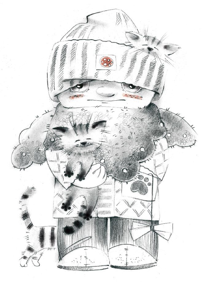 Шапка, бантик, три кота