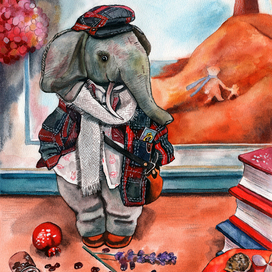 Иллюстрация с игрушкой для открыток теддисту