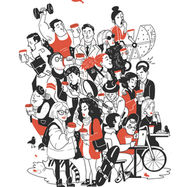 открытка для кофейни