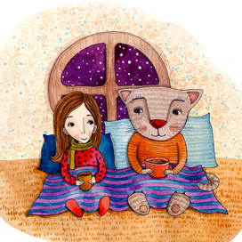 чай на полу