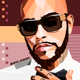 Современный портрет Тимати в геометрическом стиле.