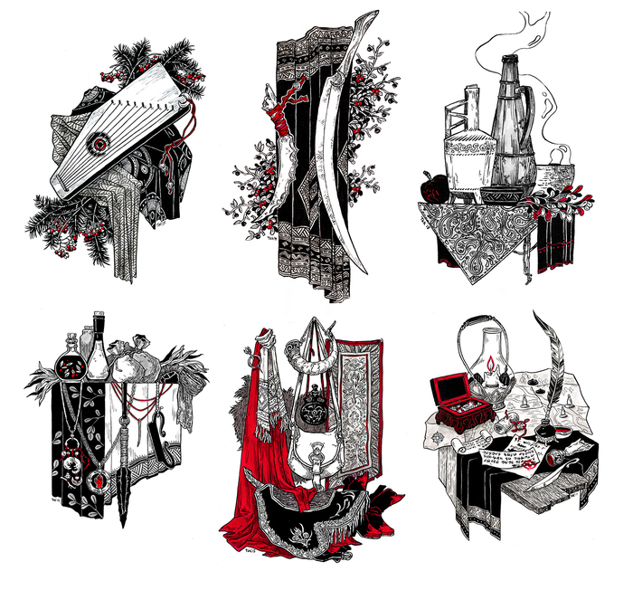 Иллюстрации к книге комиксов "Волшебные вещи"