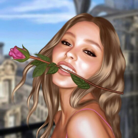 Портрет девушки с розой