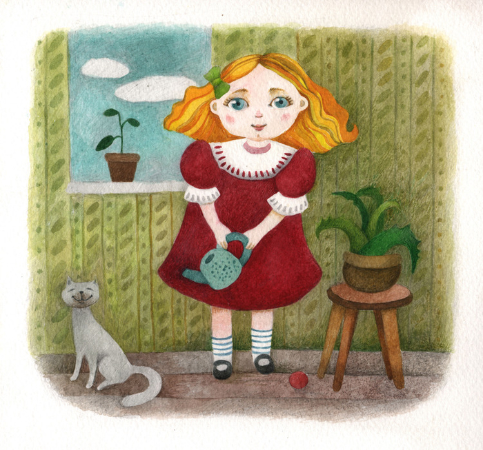 девочка с леечкой