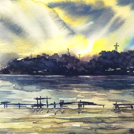 Море. Закат.