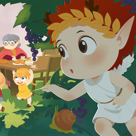 В саду. Виноград