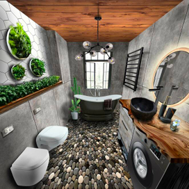 3-d коллаж ванной комнаты 