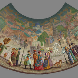 эскиз к росписи стены