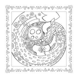 Иллюстрация для раскраски "Лиса и Волк"