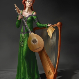 эскиз персонажа-средневековая учительница музыки