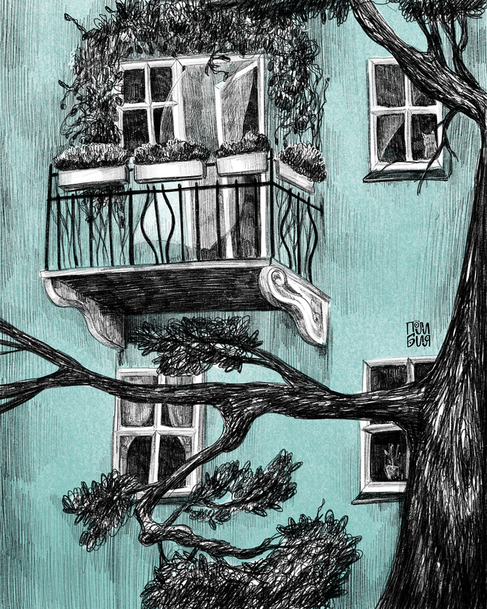 Домик. Уютный балкон.