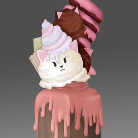 Молочный коктейль и маффин 