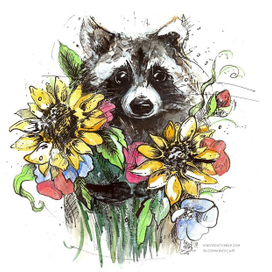 Енот | акварель