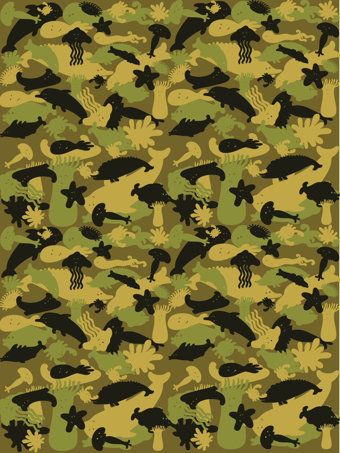 Паттерн "Хаки, морской мир" для Bambinizon