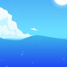 Океан. Векторный фон