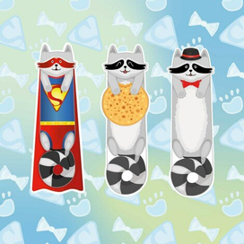 Наклейки для упаковки Енот