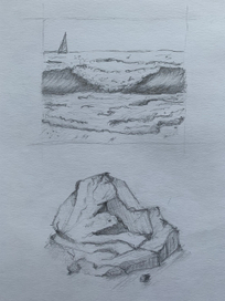 Скетчи волна и скала