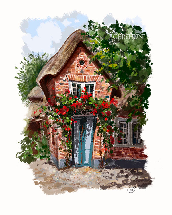 Домик,залитый солнцем..)