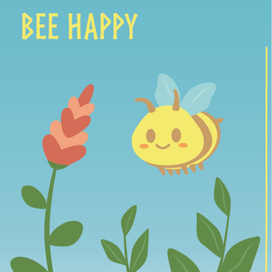 Открытка Bee Happy