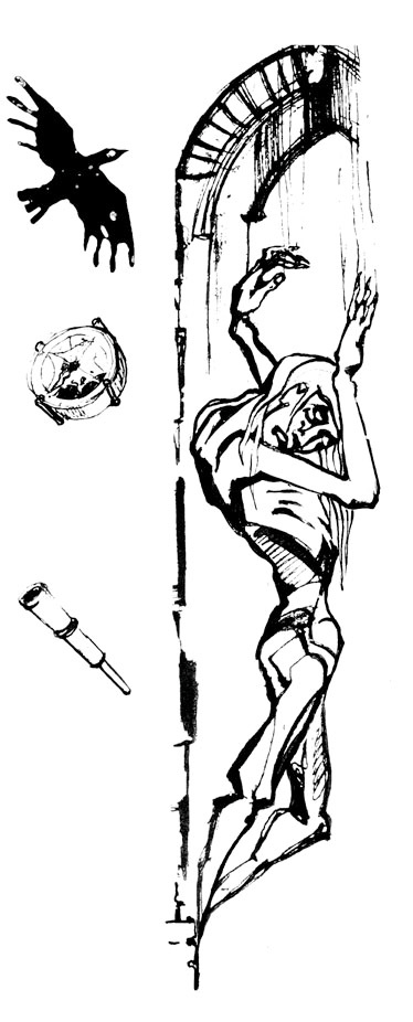 новелла Э.Т. А. Гофмана "Майорат" иллюстрация. Призрак Даниэль.