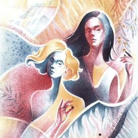 Подруги, литография