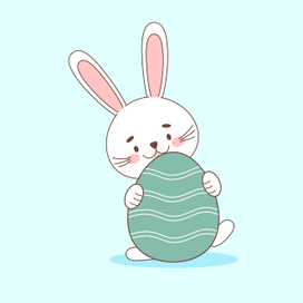 Пасхальный кролик с яйцом